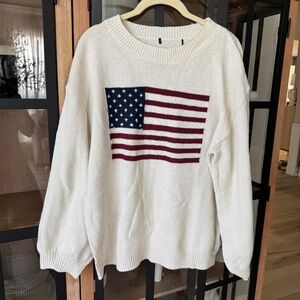 USA flag knit sweater ralph lauren american preppy crewneck ivory amazon